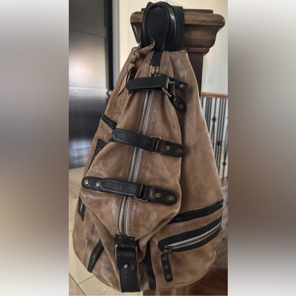A.S. 98 x Free People Distressed Leather “Birch”/“Herra” Moto Backpack $469 USD - Picture 2 of 16